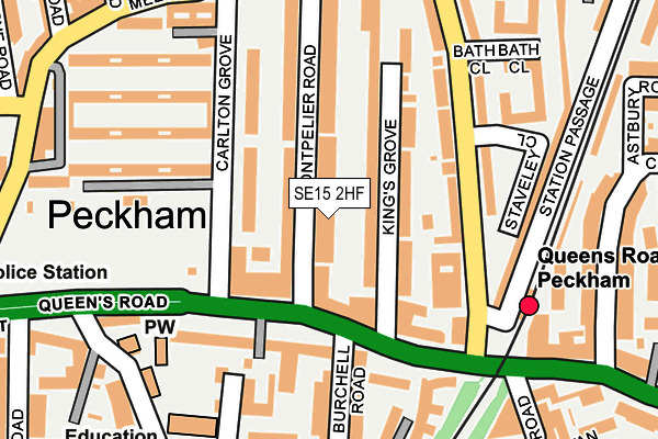 SE15 2HF map - OS OpenMap – Local (Ordnance Survey)