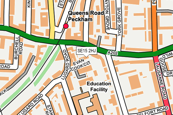 SE15 2HJ map - OS OpenMap – Local (Ordnance Survey)