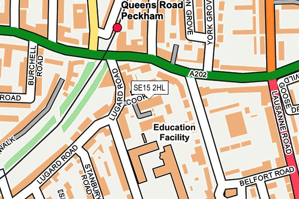 SE15 2HL map - OS OpenMap – Local (Ordnance Survey)
