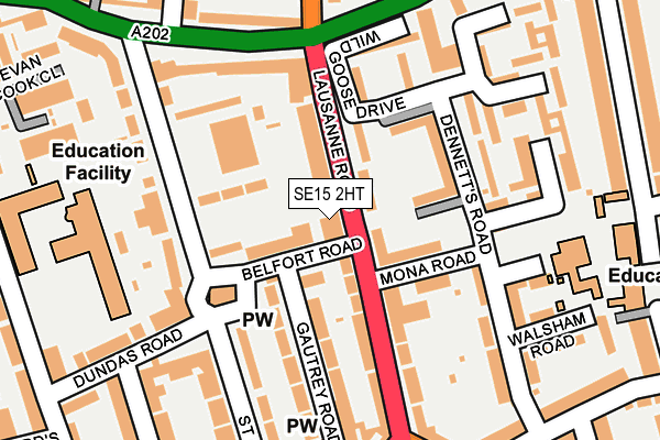 SE15 2HT map - OS OpenMap – Local (Ordnance Survey)