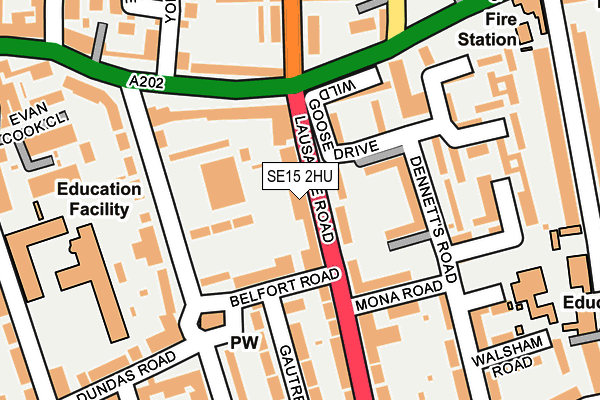 SE15 2HU map - OS OpenMap – Local (Ordnance Survey)