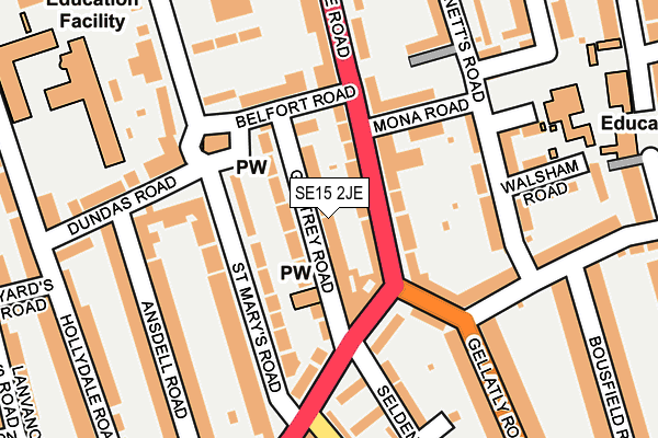SE15 2JE map - OS OpenMap – Local (Ordnance Survey)