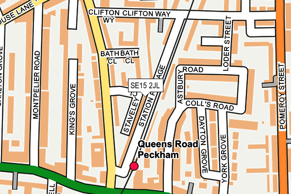 SE15 2JL map - OS OpenMap – Local (Ordnance Survey)