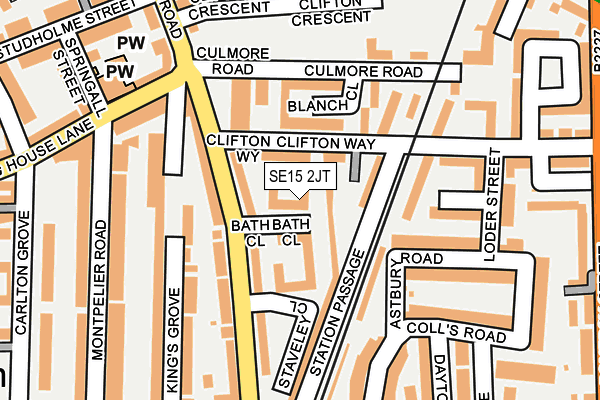 SE15 2JT map - OS OpenMap – Local (Ordnance Survey)