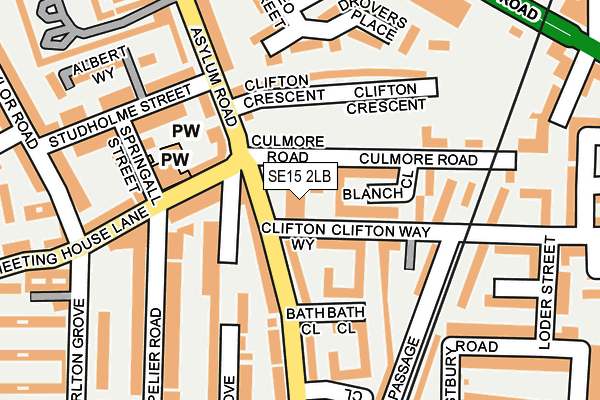 SE15 2LB map - OS OpenMap – Local (Ordnance Survey)