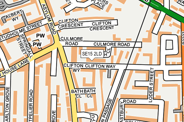 SE15 2LD map - OS OpenMap – Local (Ordnance Survey)