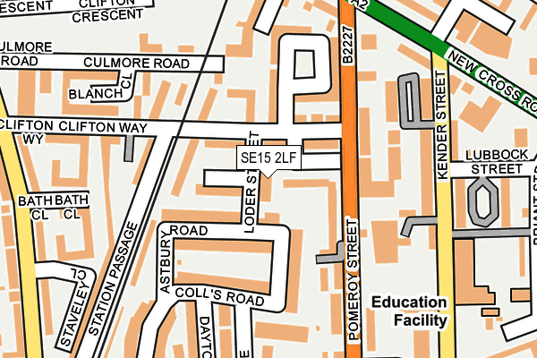 SE15 2LF map - OS OpenMap – Local (Ordnance Survey)