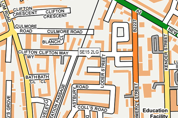 SE15 2LG map - OS OpenMap – Local (Ordnance Survey)