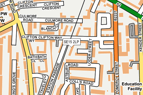 SE15 2LP map - OS OpenMap – Local (Ordnance Survey)