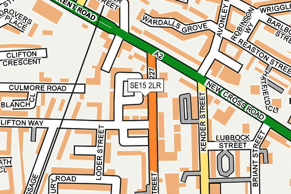 SE15 2LR map - OS OpenMap – Local (Ordnance Survey)