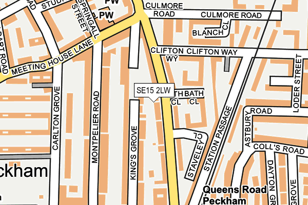 SE15 2LW map - OS OpenMap – Local (Ordnance Survey)