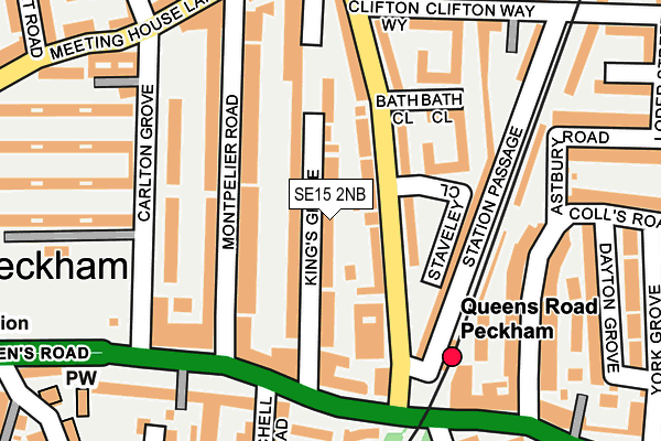 SE15 2NB map - OS OpenMap – Local (Ordnance Survey)