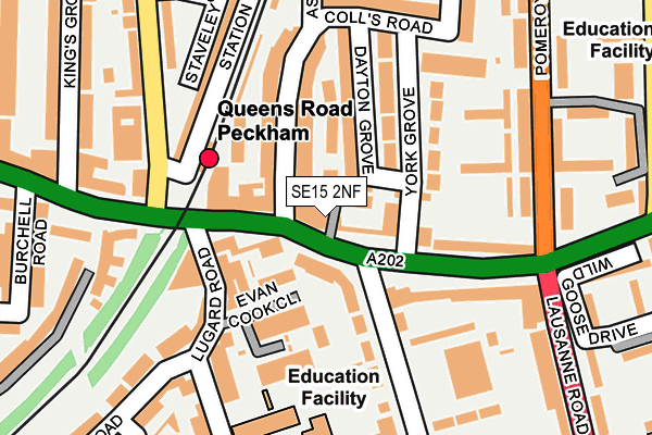 SE15 2NF map - OS OpenMap – Local (Ordnance Survey)