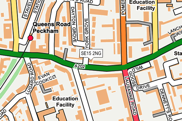 SE15 2NG map - OS OpenMap – Local (Ordnance Survey)