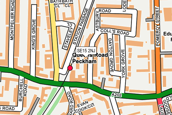 SE15 2NJ map - OS OpenMap – Local (Ordnance Survey)