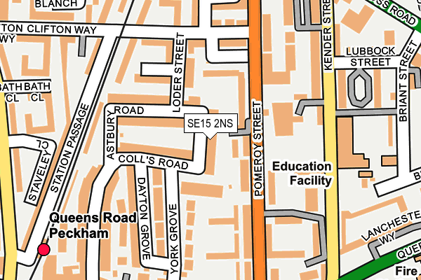 SE15 2NS map - OS OpenMap – Local (Ordnance Survey)