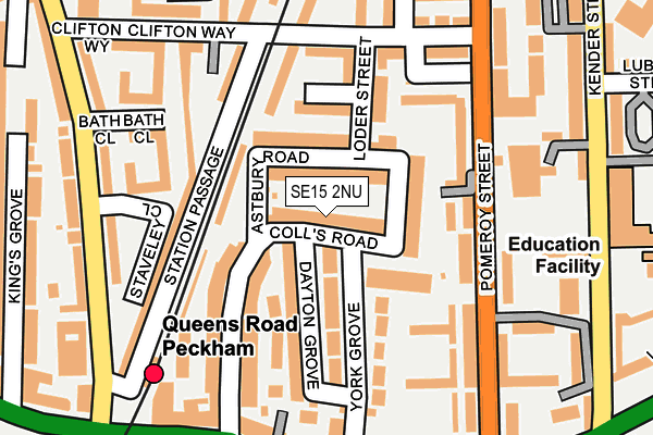 SE15 2NU map - OS OpenMap – Local (Ordnance Survey)