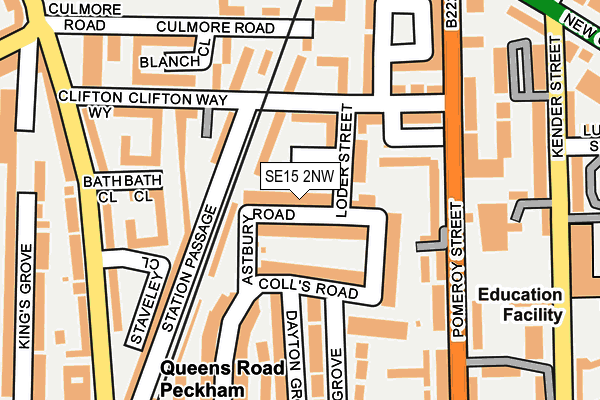 SE15 2NW map - OS OpenMap – Local (Ordnance Survey)