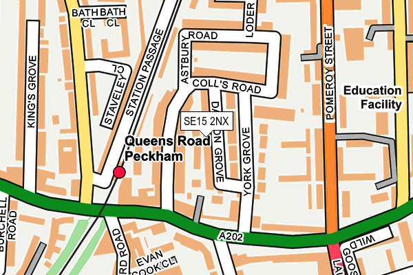 SE15 2NX map - OS OpenMap – Local (Ordnance Survey)