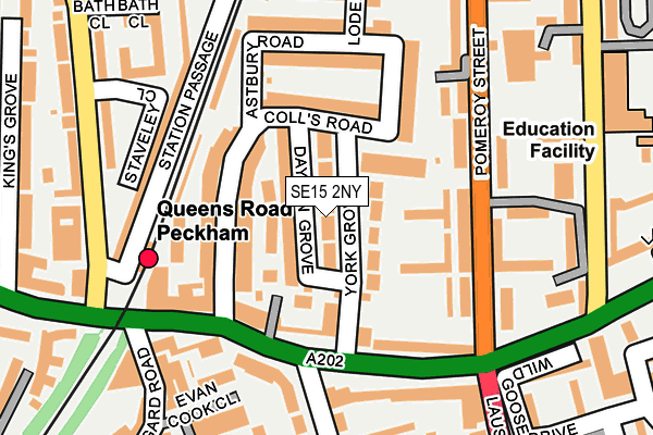 SE15 2NY map - OS OpenMap – Local (Ordnance Survey)