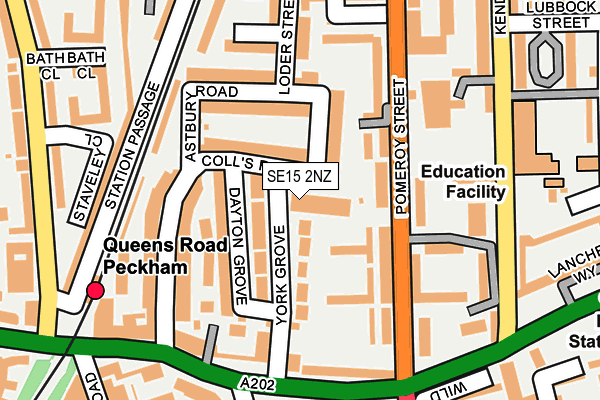 SE15 2NZ map - OS OpenMap – Local (Ordnance Survey)