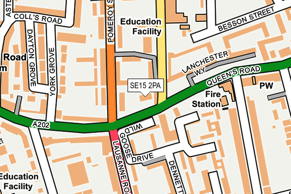SE15 2PA map - OS OpenMap – Local (Ordnance Survey)
