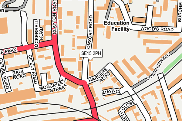 SE15 2PH map - OS OpenMap – Local (Ordnance Survey)