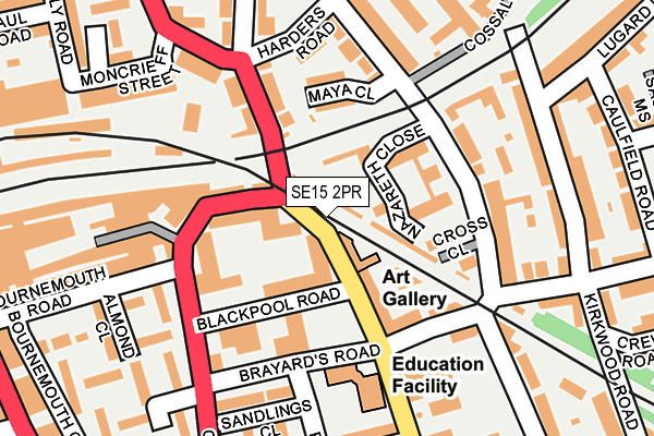 SE15 2PR map - OS OpenMap – Local (Ordnance Survey)