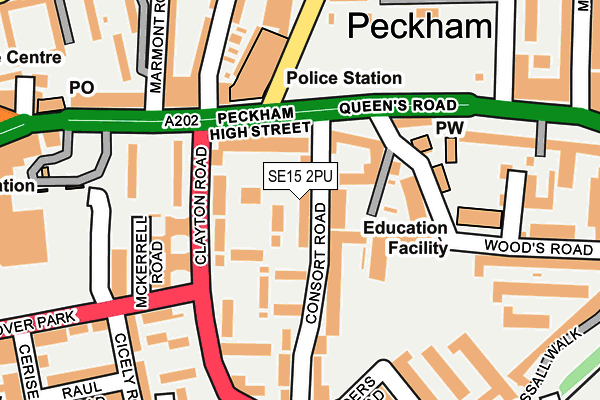 SE15 2PU map - OS OpenMap – Local (Ordnance Survey)