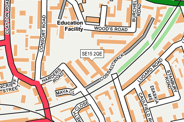 SE15 2QE map - OS OpenMap – Local (Ordnance Survey)