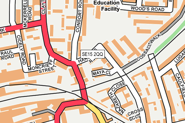 SE15 2QQ map - OS OpenMap – Local (Ordnance Survey)