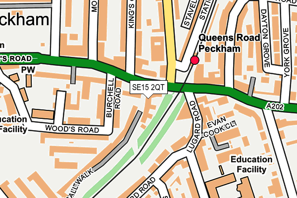 SE15 2QT map - OS OpenMap – Local (Ordnance Survey)