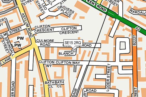 SE15 2RQ map - OS OpenMap – Local (Ordnance Survey)