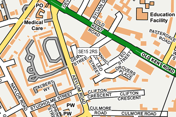 SE15 2RS map - OS OpenMap – Local (Ordnance Survey)