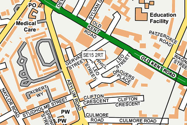 SE15 2RT map - OS OpenMap – Local (Ordnance Survey)