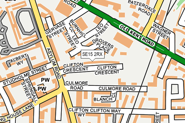 SE15 2RX map - OS OpenMap – Local (Ordnance Survey)