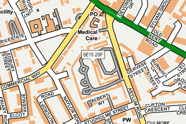 SE15 2SF map - OS OpenMap – Local (Ordnance Survey)