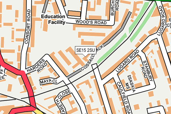 SE15 2SU map - OS OpenMap – Local (Ordnance Survey)