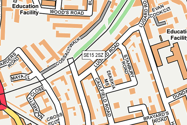 SE15 2SZ map - OS OpenMap – Local (Ordnance Survey)