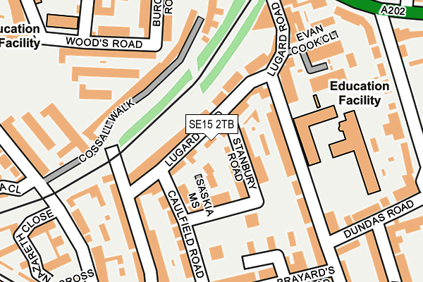 SE15 2TB map - OS OpenMap – Local (Ordnance Survey)