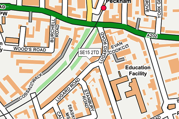 SE15 2TD map - OS OpenMap – Local (Ordnance Survey)