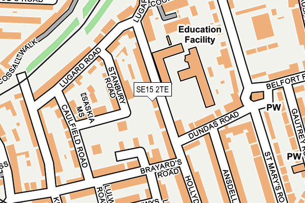 SE15 2TE map - OS OpenMap – Local (Ordnance Survey)