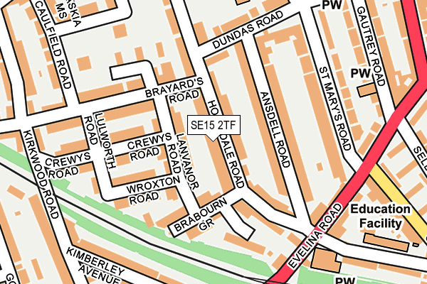 SE15 2TF map - OS OpenMap – Local (Ordnance Survey)