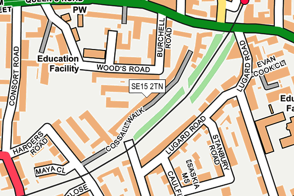 SE15 2TN map - OS OpenMap – Local (Ordnance Survey)