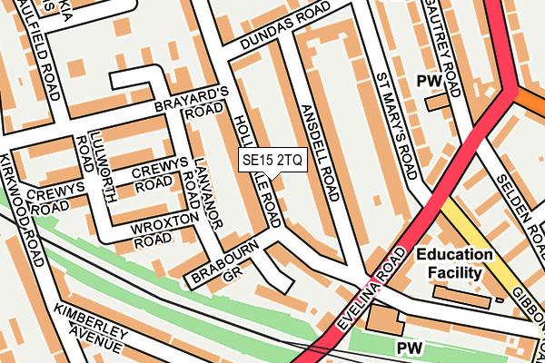 SE15 2TQ map - OS OpenMap – Local (Ordnance Survey)