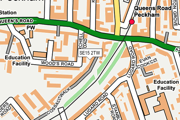 SE15 2TW map - OS OpenMap – Local (Ordnance Survey)