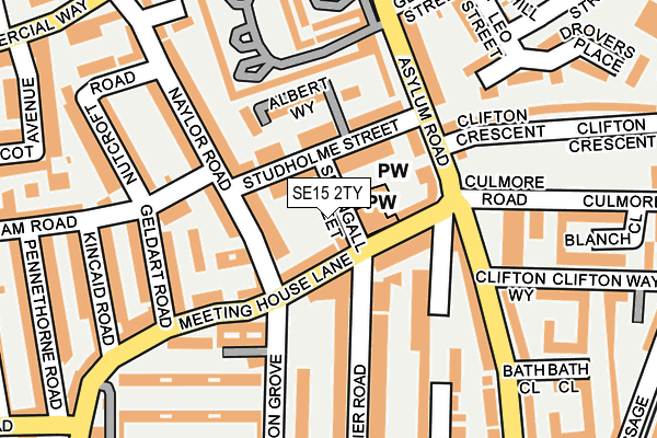 SE15 2TY map - OS OpenMap – Local (Ordnance Survey)
