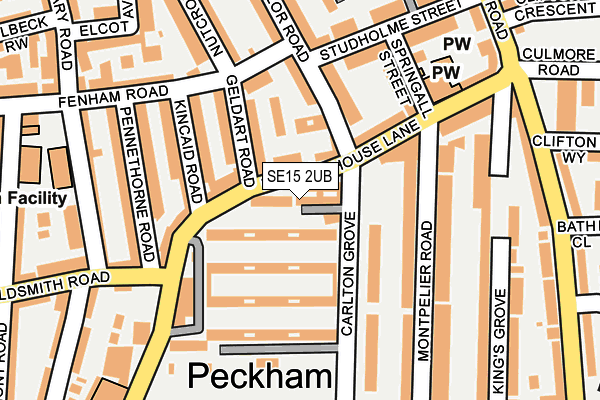 SE15 2UB map - OS OpenMap – Local (Ordnance Survey)