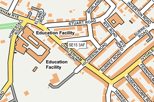 SE15 3AF map - OS OpenMap – Local (Ordnance Survey)
