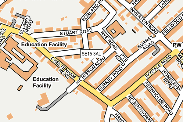 SE15 3AL map - OS OpenMap – Local (Ordnance Survey)